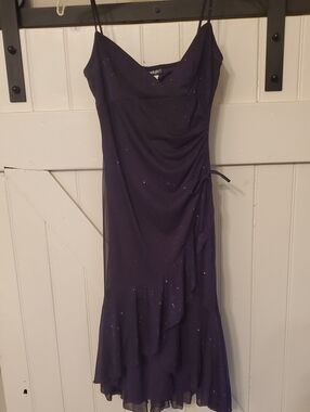 City Triangles Sparkle-Embellished Purple Midi Dress